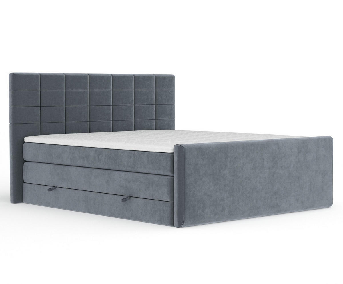 BOXSPRINGBETT Ava Grau 180/200 cm - Schwarz/Grau, Holz/Holzwerkstoff (180/200cm) - Maison de Reve