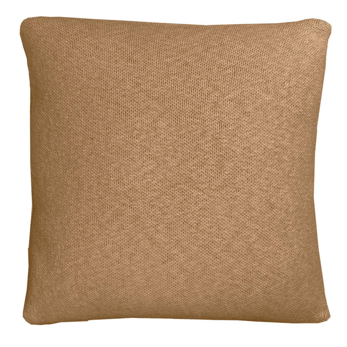 DEKOKISSEN Flora gestrickt karamell 50x50 - Creme, Textil (50/50/12cm) - Malagoon