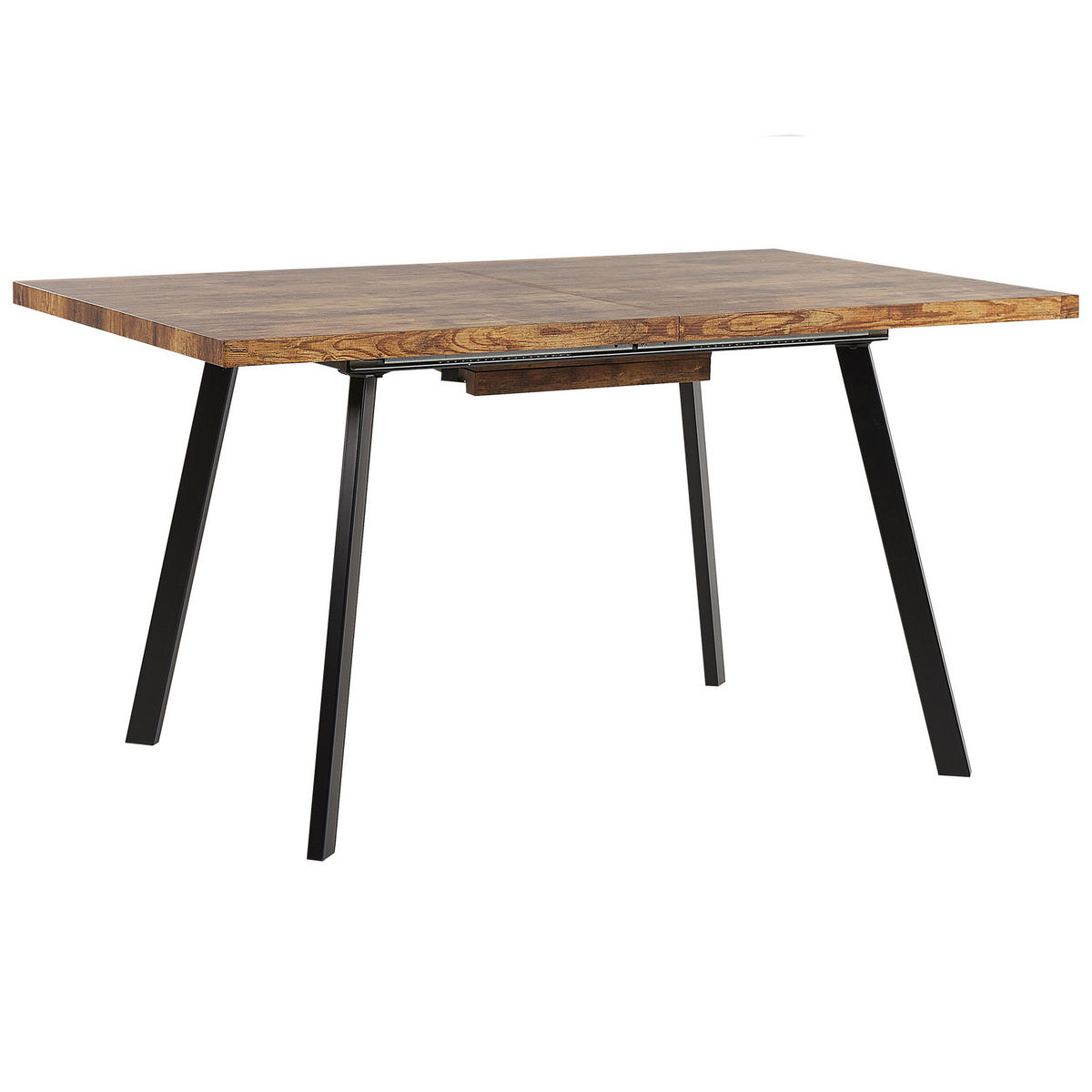 ESSTISCH 140-180/90/76 cm Hellbraun, Schwarz Rechteckig Harlow - Hellbraun, Holzwerkstoff (180/90/76cm) - Beliani
