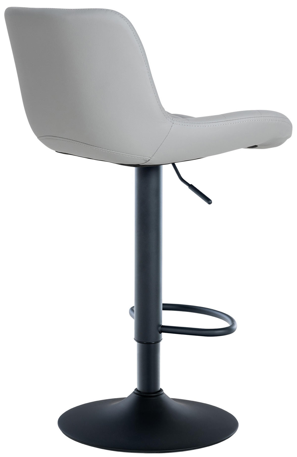 BARHOCKER 2er Set Lederlook grau - Schwarz/Grau, Textil/Metall (48/81/54cm) - CLP