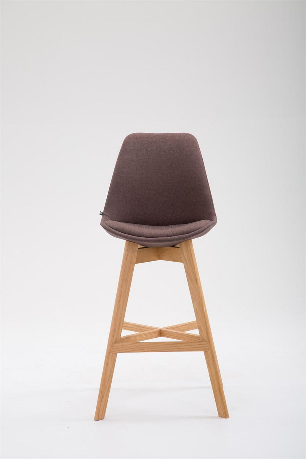 BARHOCKER Canada, Gestell Narura, Stoff Braun - Braun/Naturfarben, Holz/Textil (48/100/56cm) - TPFLiving