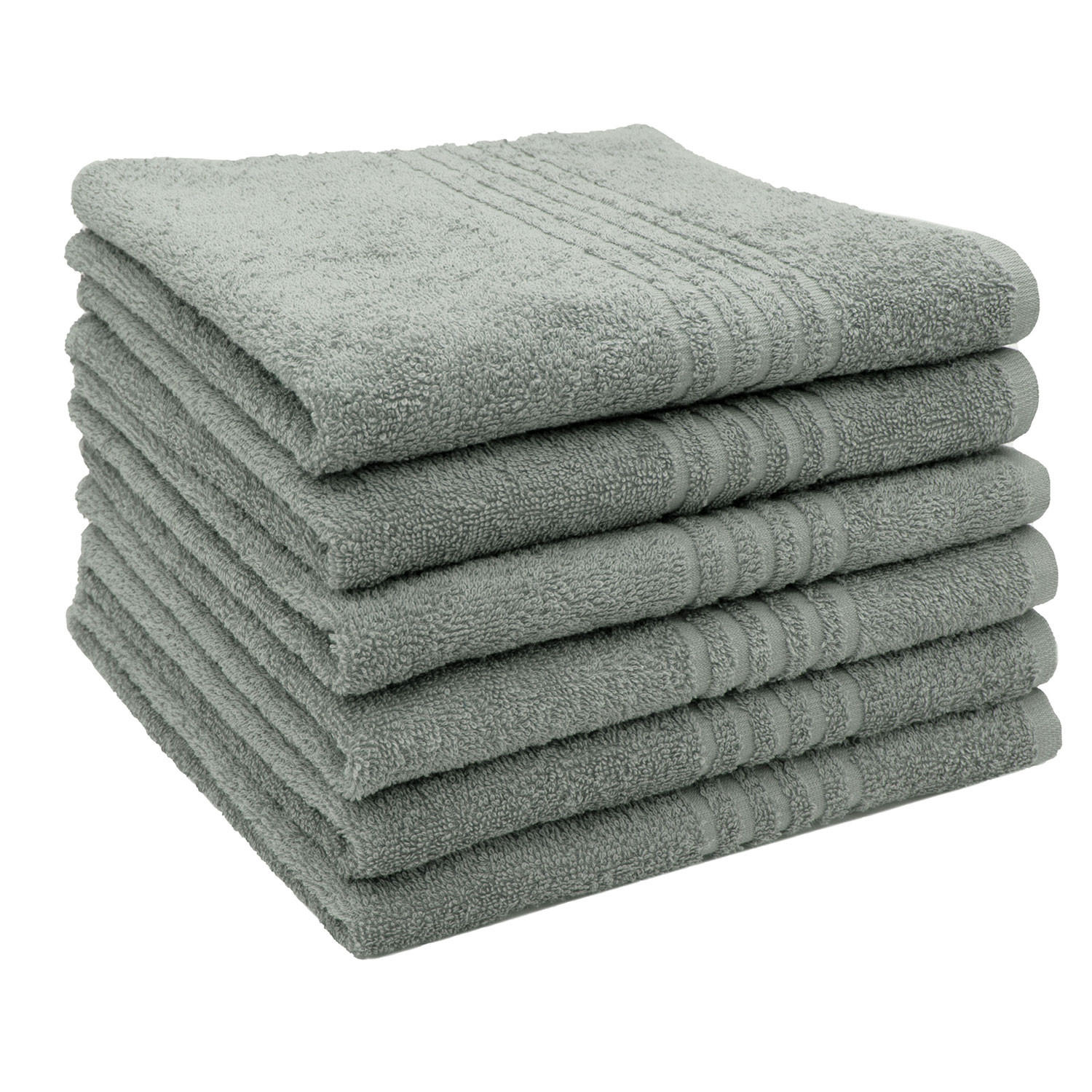 HANDTÜCHER, 6er-Set, 50x70 cm, 100% Baumwolle, Grau - Grau, Textil (50/70cm) - Zollner