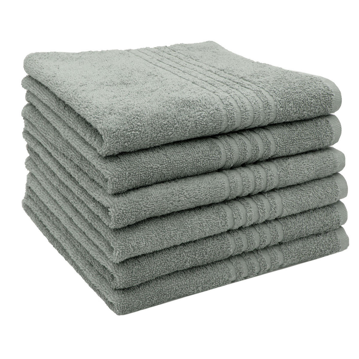 HANDTÜCHER, 6er-Set, 50x70 cm, 100% Baumwolle, Grau - Grau, Textil (50/70cm) - Zollner