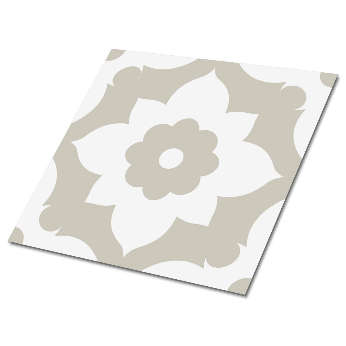 FLIESENAUFKLEBER 9 Stück 30x30 cm selbstklebend Arabische Blume - Grau, Textil (30/1.6/30cm) - TULUP