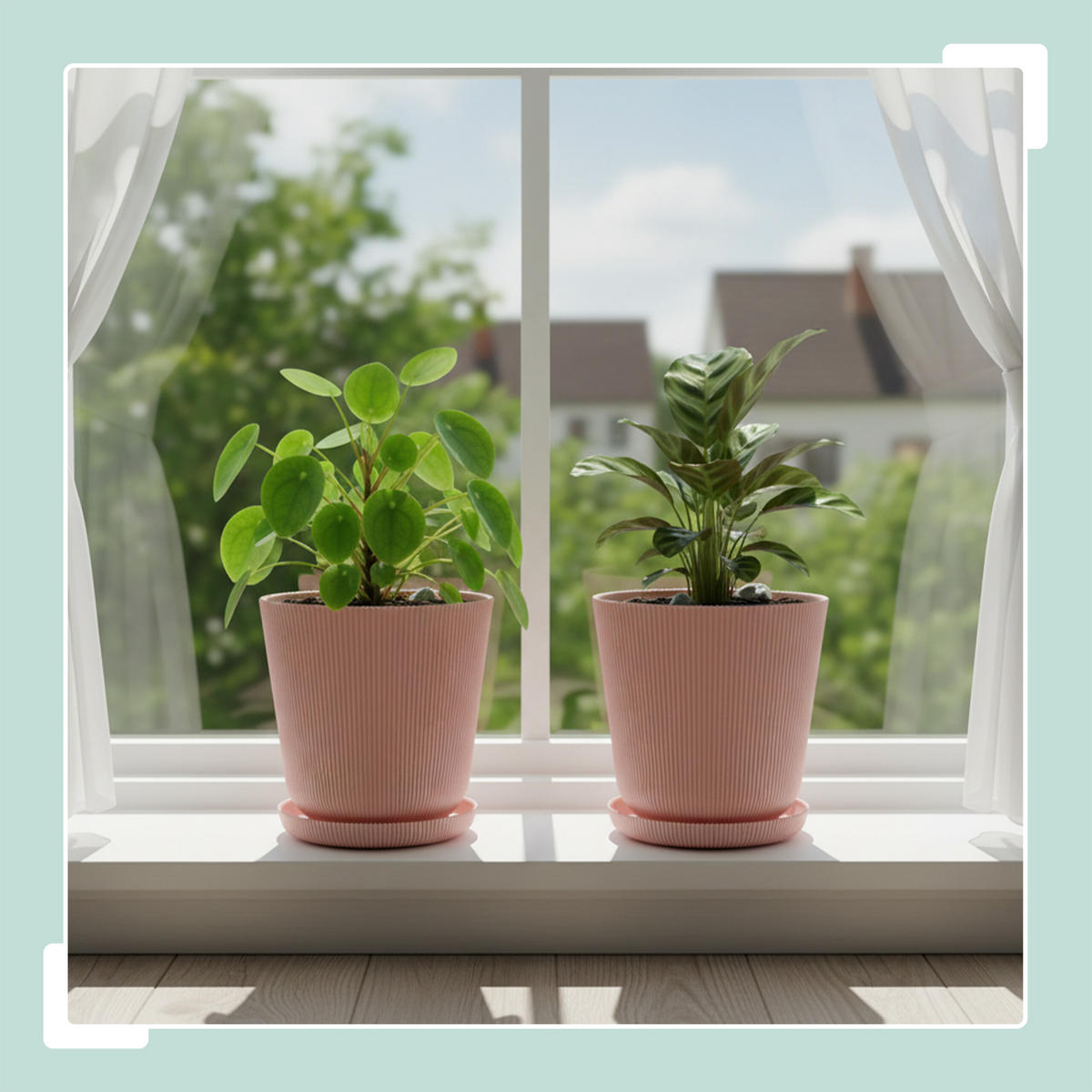 2XBLUMENTOPF - Rosa, Kunststoff (20cm) - Relaxdays