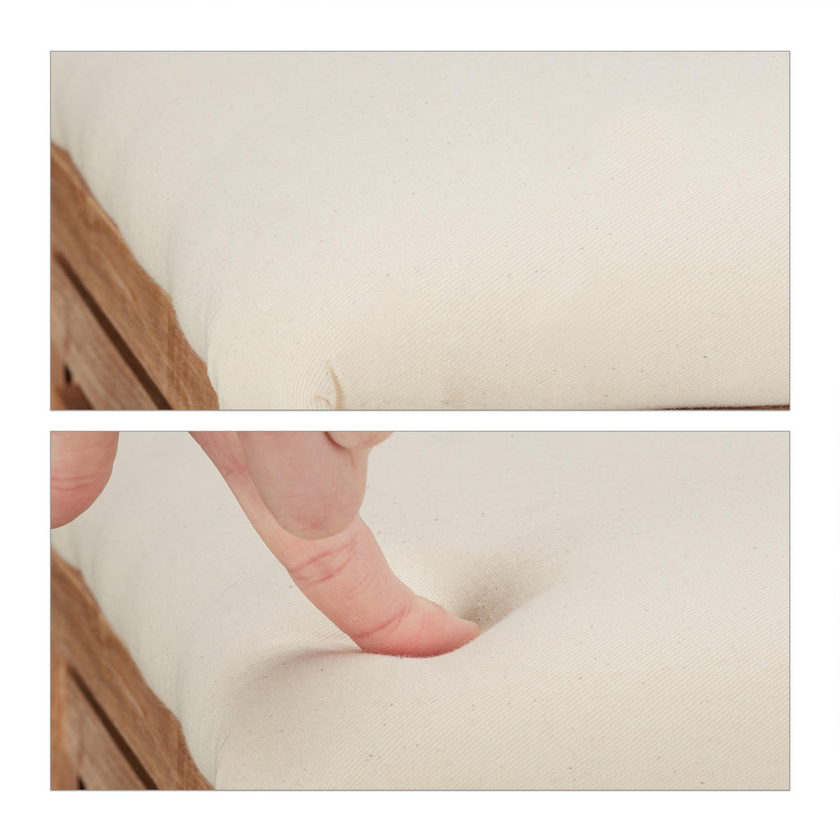 WÄSCHEKORB - Hellbraun, Holz/Textil (39/51/39cm) - Relaxdays