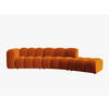 SOFA modular rechts Lupine aus Samt terrakotta 5 Sitzplätze - Terra cotta, Textil (166/70/335cm) - Micadoni