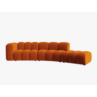 SOFA modular rechts Lupine aus Samt terrakotta 5 Sitzplätze - Terra cotta, Textil (166/70/335cm) - Micadoni