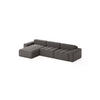 ECKSOFA Bouclé-Stoff 8 Sitzer Bornum So, Grau - Grau, Textil (346/170cm) - Meblito