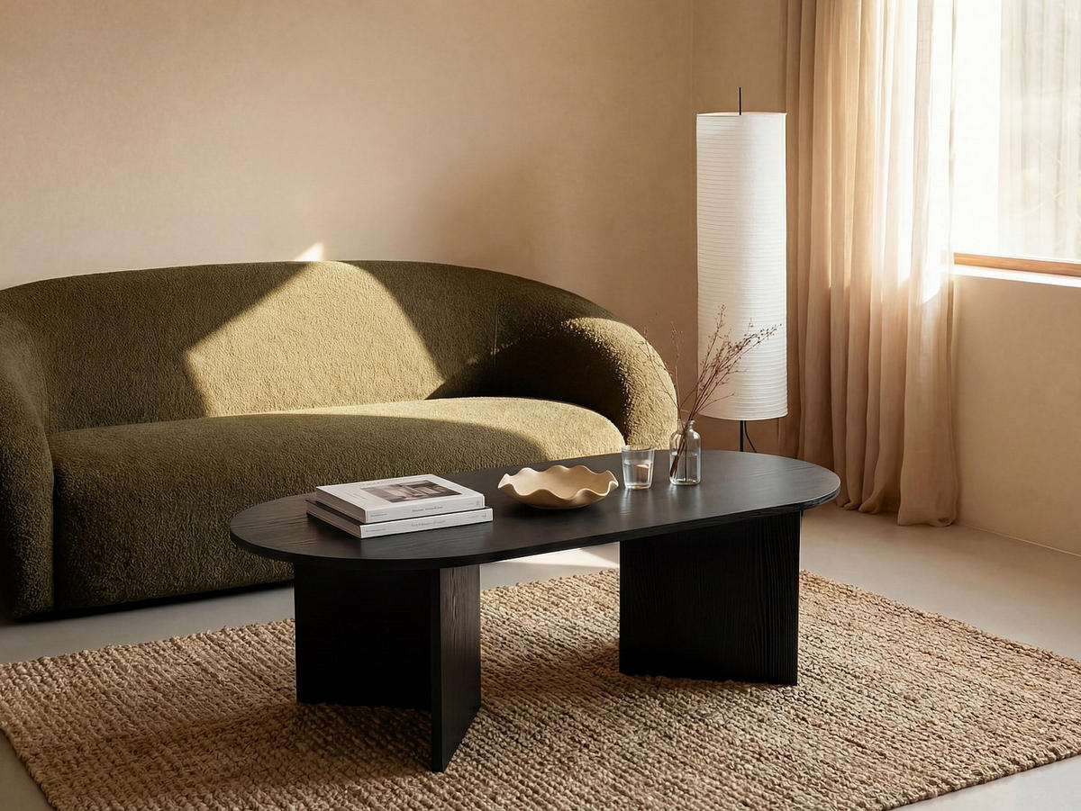 COUCHTTISCH nicht ausziehbar - 120cm x 60cm - Holzspan - schwarz - TOPANIA - Schwarz, Holz (60/120/39.6cm) - Vente-Unique