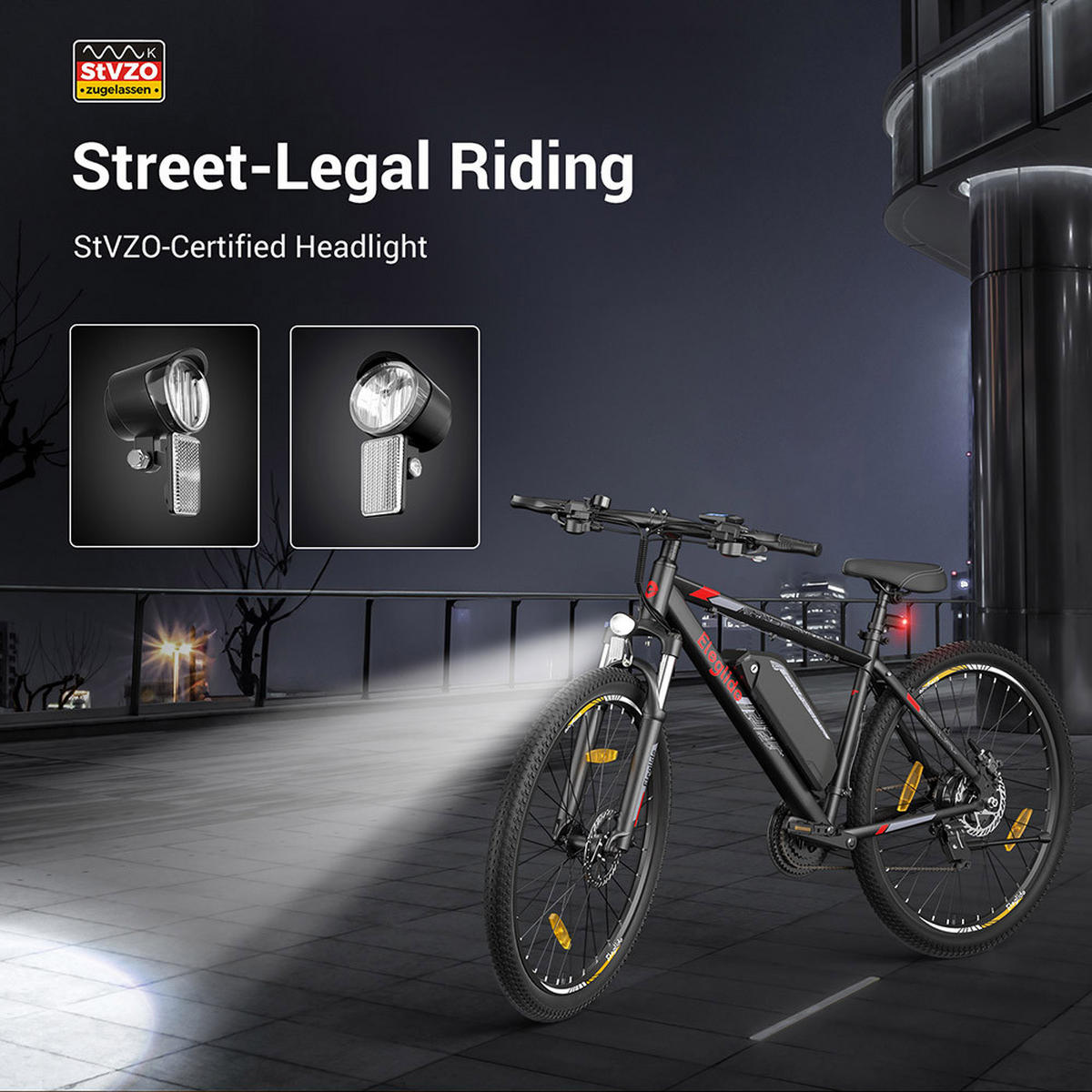 E-BIKE Eleglide Mopride 2 – langlebig, kraftvoll, komfortabel mit 150 km Reichweite - Graphitfarben, Metall (75cm)