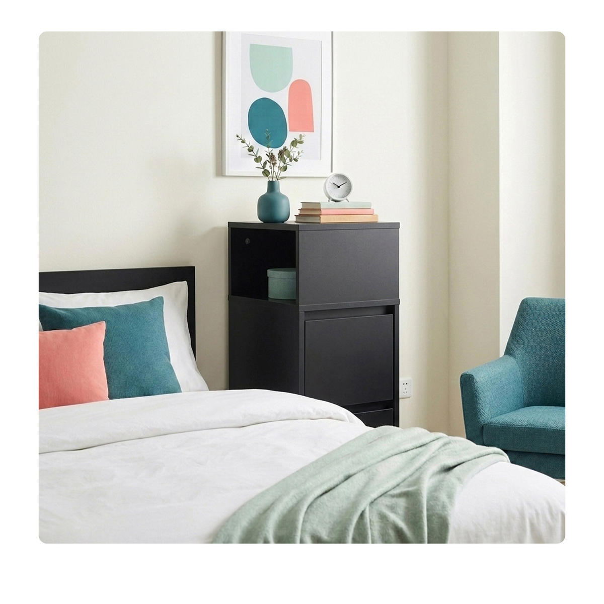 STOLÍK Čierna MDF 2 zásuvky - čierna, kompozitné drevo (24/64/30cm) - Relaxdays