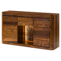 SIDEBOARD Sheesham 146x40x80 walnuss gewachst TORONTO LUX #286 - Dunkelbraun, Holz (146/80/40cm) - Massivmoebel24