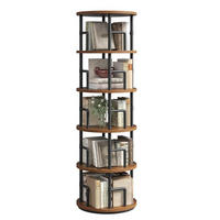 BÜCHERREGAL Drehregal 5 Ebenen Vintagebraun/Schwarz 40 x 40 x 160 cm - Braun, Holzwerkstoff (40/160/40cm)