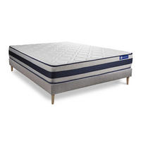 BETT Actimemo ergo Memory-Schaum 135 x 200 cm h3 - Kit Bettgestell Grau - Beige/Grau, Karton/Holz (135/200cm) - ACTISOM