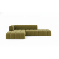 ECKSOFA L-form mit Hocker, Grand Mini, Stoff Salvador, Olive, Links - Olivgrün, Holz (295/179cm) - Kaiser Möbel
