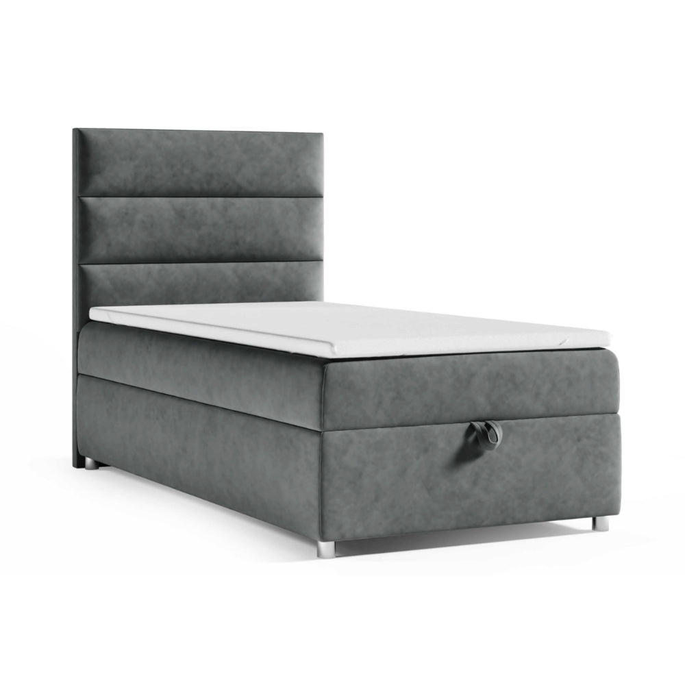 BOXBETT mit Bettkasten Trinity K4-SINGLE Bonellfederkern inkl. Topper - Graphitfarben, Holz/Holzwerkstoff (100/200cm) - Best For Home