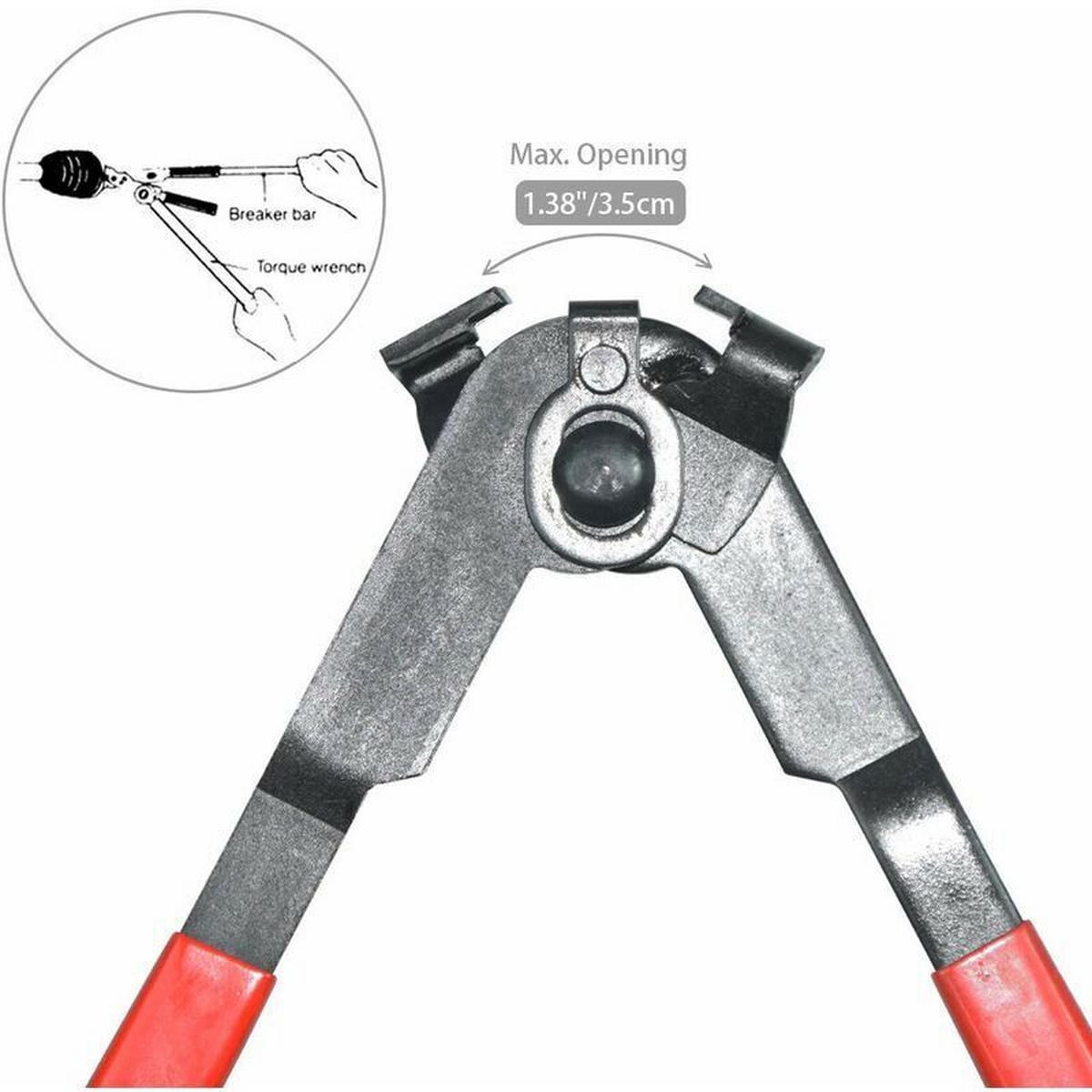 KLEMMZANGE – Rutschfeste Griffe – Länge 22 cm – Geeignet für universelle Achsmanschetten-Schellen - Schwarz, Metall (3.3/6/24cm) - DCA