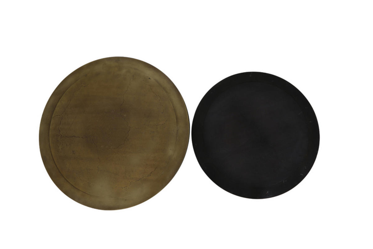 BEISTELLTISCH Talca Bronze Ø49/52 cm 2er-Set - Schwarz/Bronzefarben, Metall (49/49/50.5cm) - Light & Living