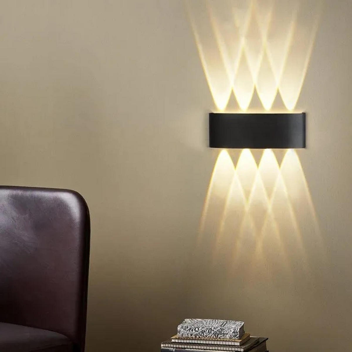 LED-WANDLEUCHTE Beam 22/8/4.5 cm - Schwarz, Metall (8/4.5/22cm) - ZMH