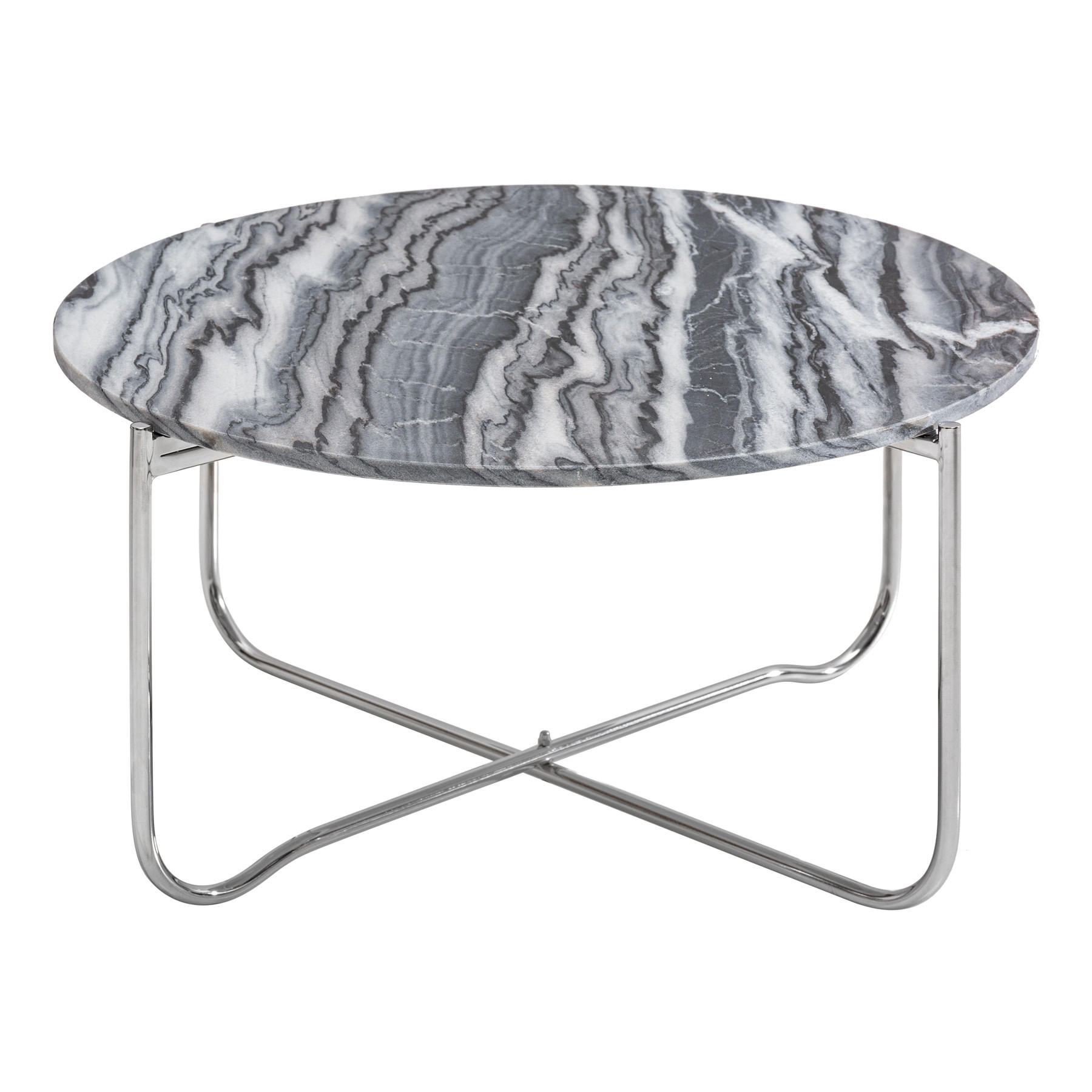 COUCHTISCH NOBLE Marmor rund Grau 62cm - Grau, Stein/Metall (62/62/33cm) - riess-ambiente