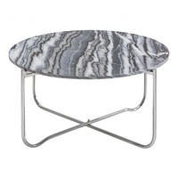 COUCHTISCH NOBLE Marmor rund Grau 62cm - Grau, Stein/Metall (62/62/33cm) - riess-ambiente