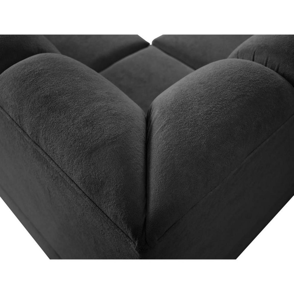 ECKSCHLAFSOFA Zoja rechts schwarz - Schwarz, Textil (261/193cm) - Beautysofa