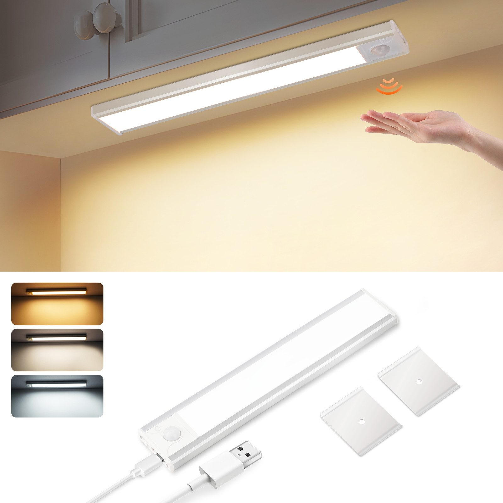 SCHRANKLEUCHTE LED Flammspiel 4/1/20 cm - Silberfarben, Metall (20/4/1cm) - ZMH