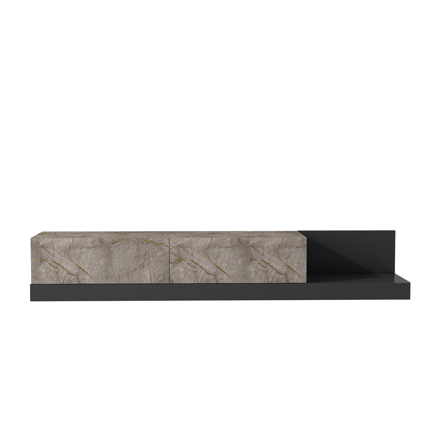 TV-LOWBOARD Majör Anthrazit Beige in Marmoroptik 9024 - Beige/Anthrazit, Holzwerkstoff (180/30/37cm) - moebel17