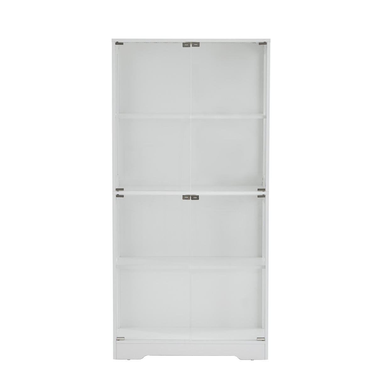 VITRINE 80/35/165 cm mit LED-Beleuchtung, Bewegungssensor und Stauraum, Weiß - Weiß, Holzwerkstoff (80/165/35cm) - Redom