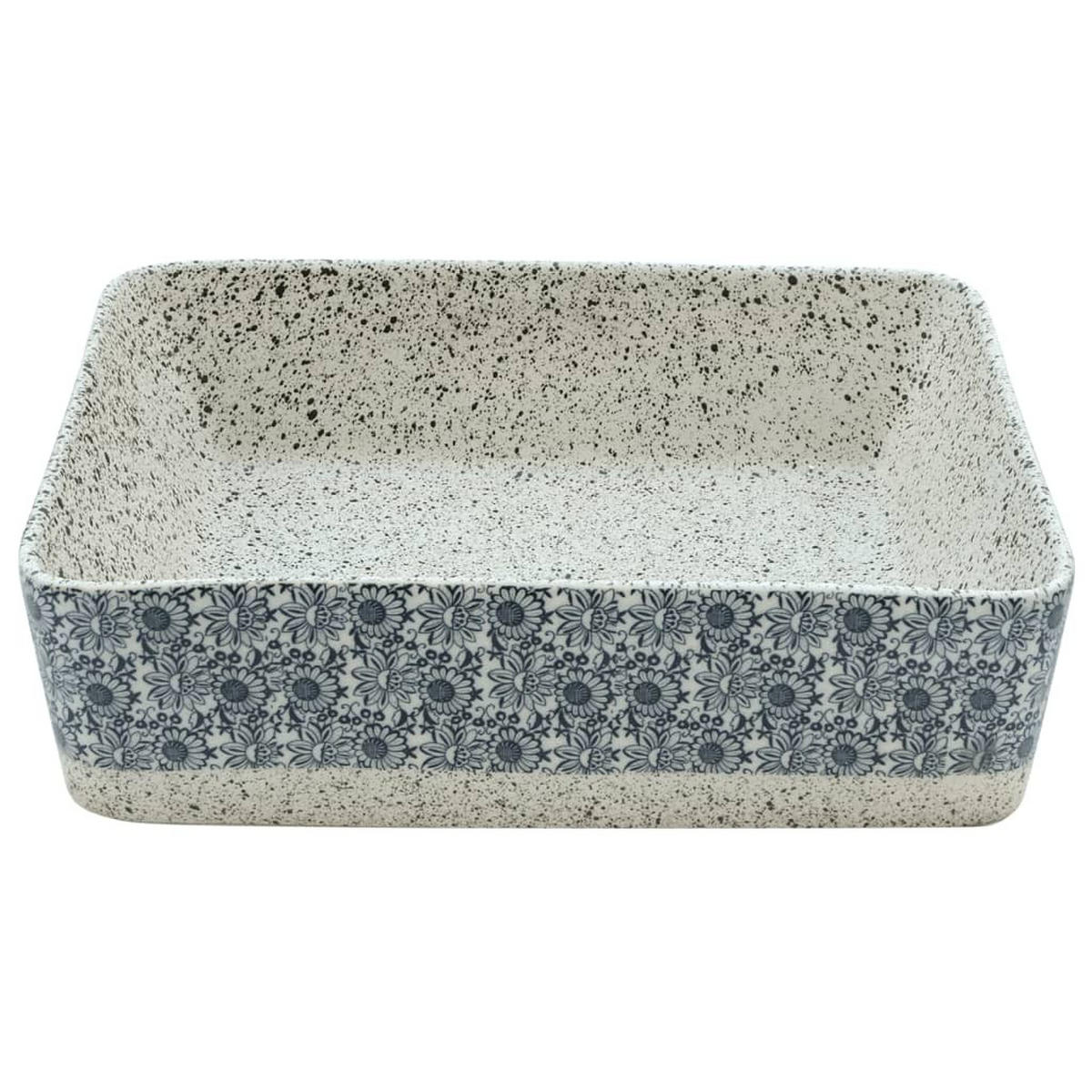 AUFSATZWASCHBECKEN Grau Blau Rechteckig 46/35,5/13Cm Keramik - Grau, Keramik (35.5/13/46cm) - vidaXL