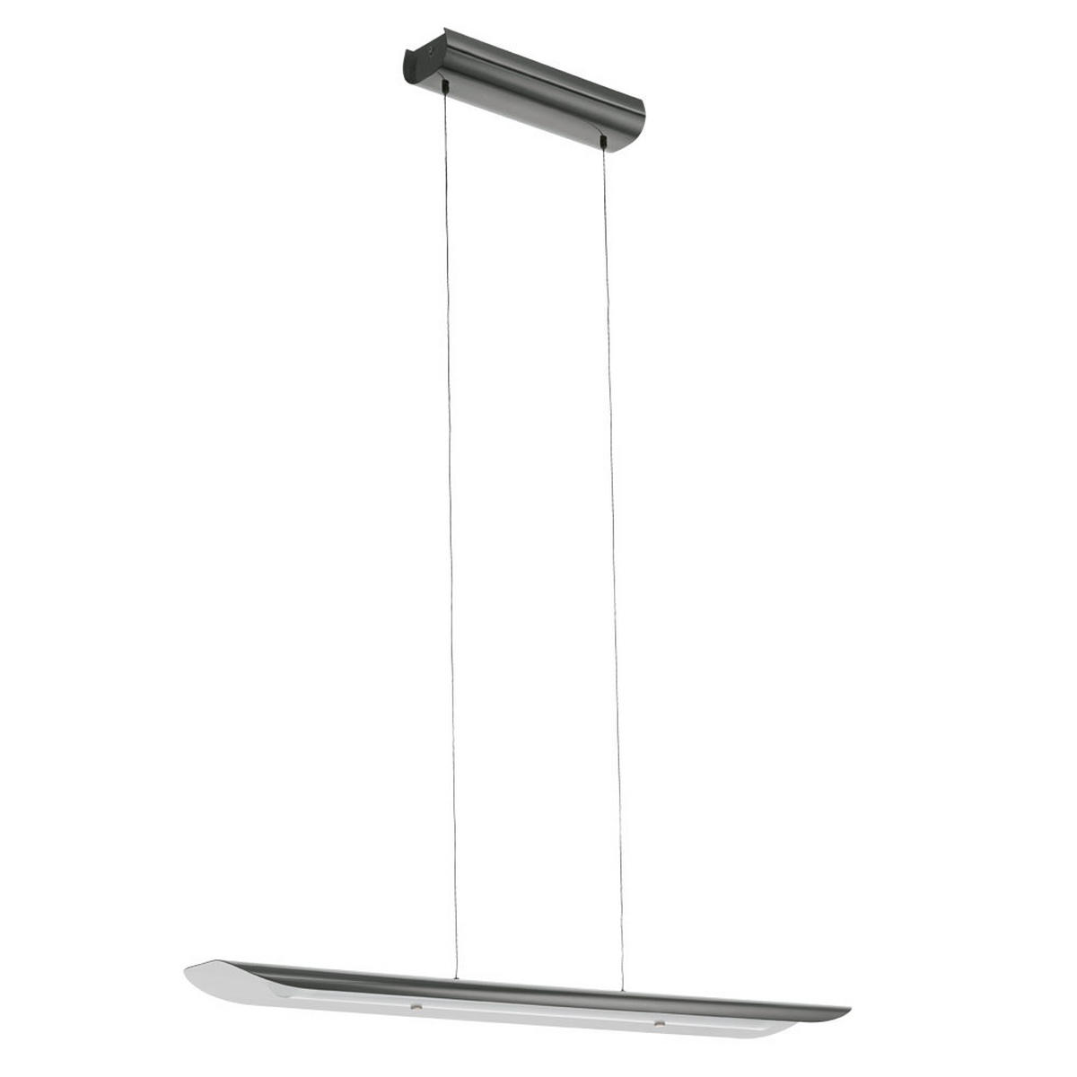 LED HÄNGELEUCHTE ZUBIA Grau Stahl Glas - Grau, Glas (90/12/110cm)