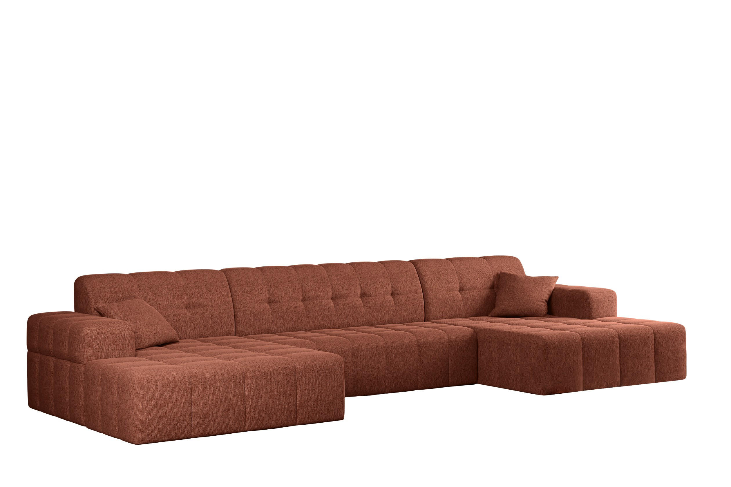 ECKSOFA U-form Wohnzimmer NIMES Stoff VERITA Kupfer - Kupferfarben, Holz/Textil (350/168cm) - Kaiser Möbel