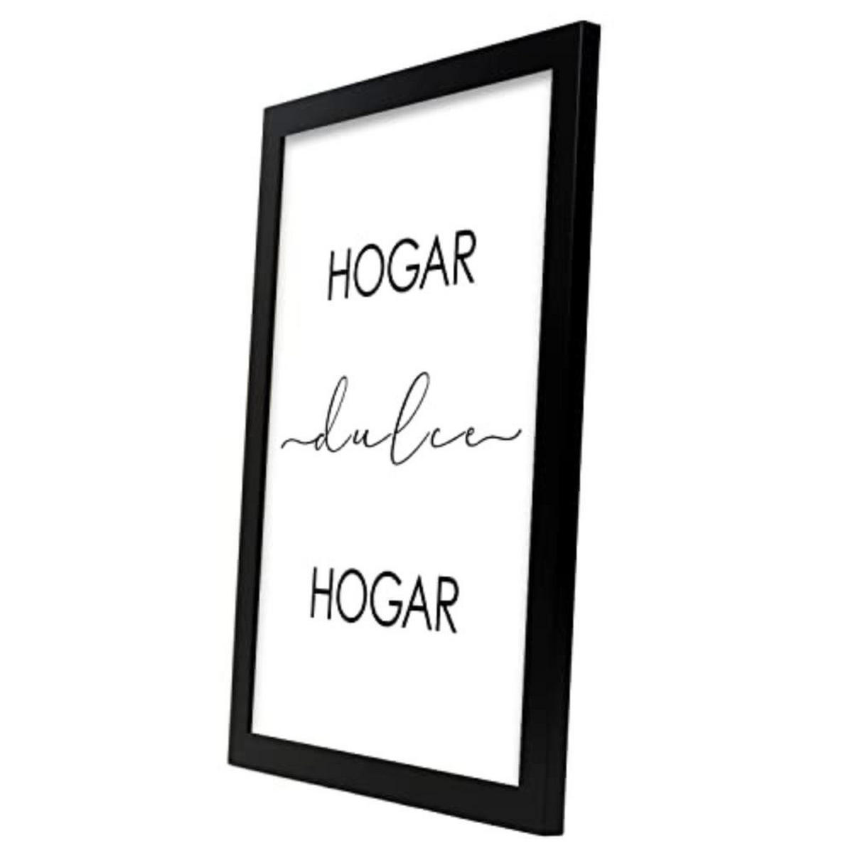 POSTER Set mit 4 Zuhause TypografieStil A3 Schwarzer Rahmen - Schwarz, Papier (29.7/3cm) - Nacnic