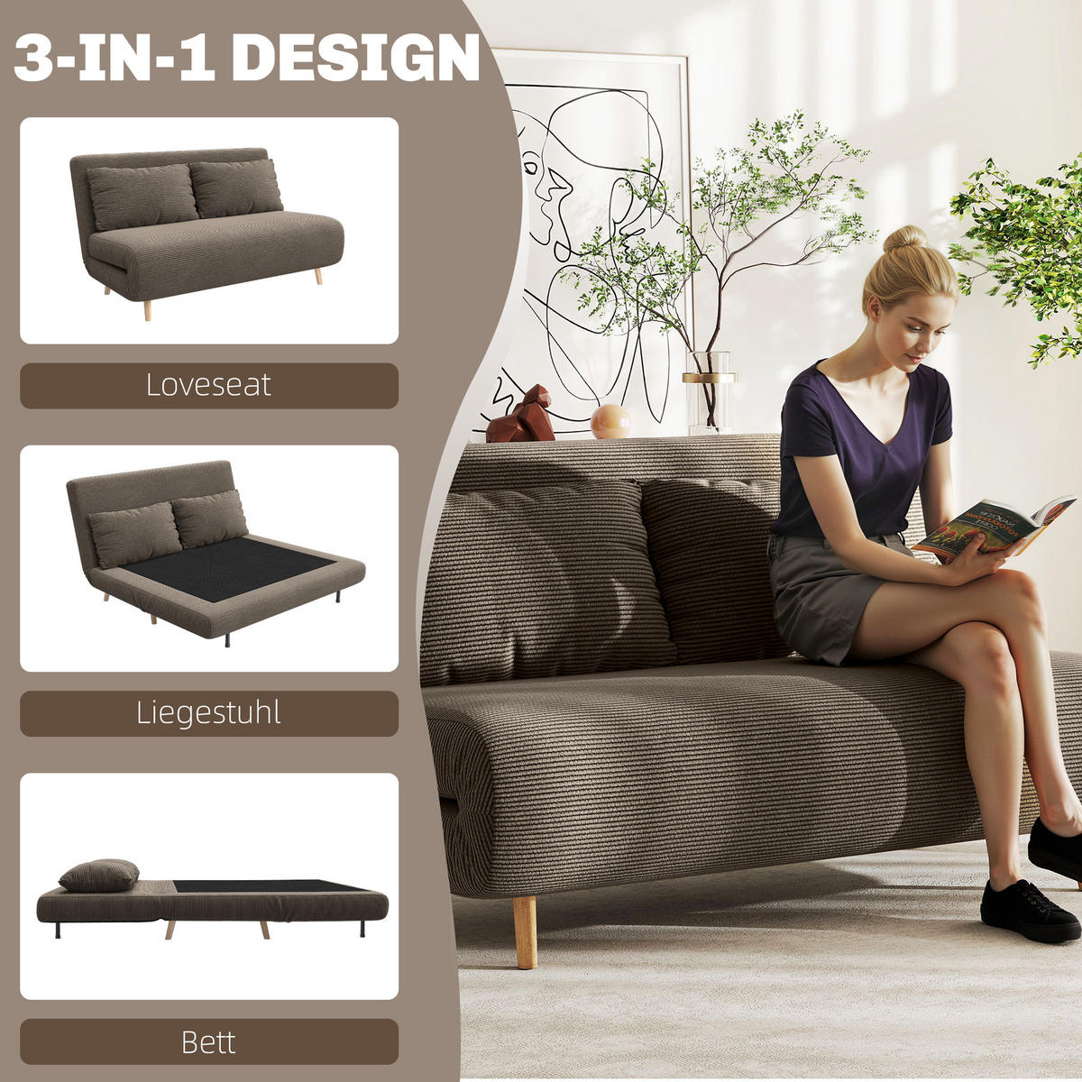 2-SITZER Sofa Braun 141.0/90.0/81.0 cm - Braun, Textil (90/81/141cm)