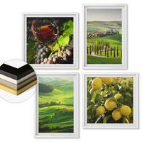 WANDBILDER 4er-Set - 50x50 cm & 40x60 cm Weißer Rahmen - Italienische Landschaften, Zitrushügel - Weiß, Kunststoff (50/50cm) - ArtPrintCave