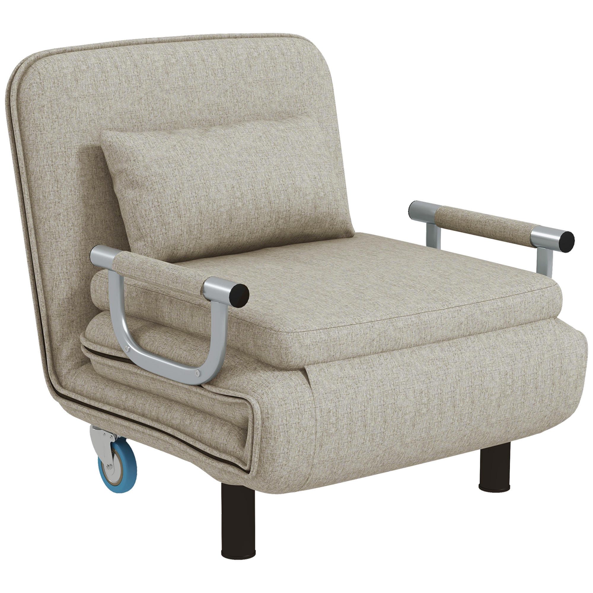 SCHLAFSESSEL, 3 in 1 Klappsessel mit verstellbarer Rückenlehne, Grau - Grau, Metall (72/83/78cm) - HOMCOM