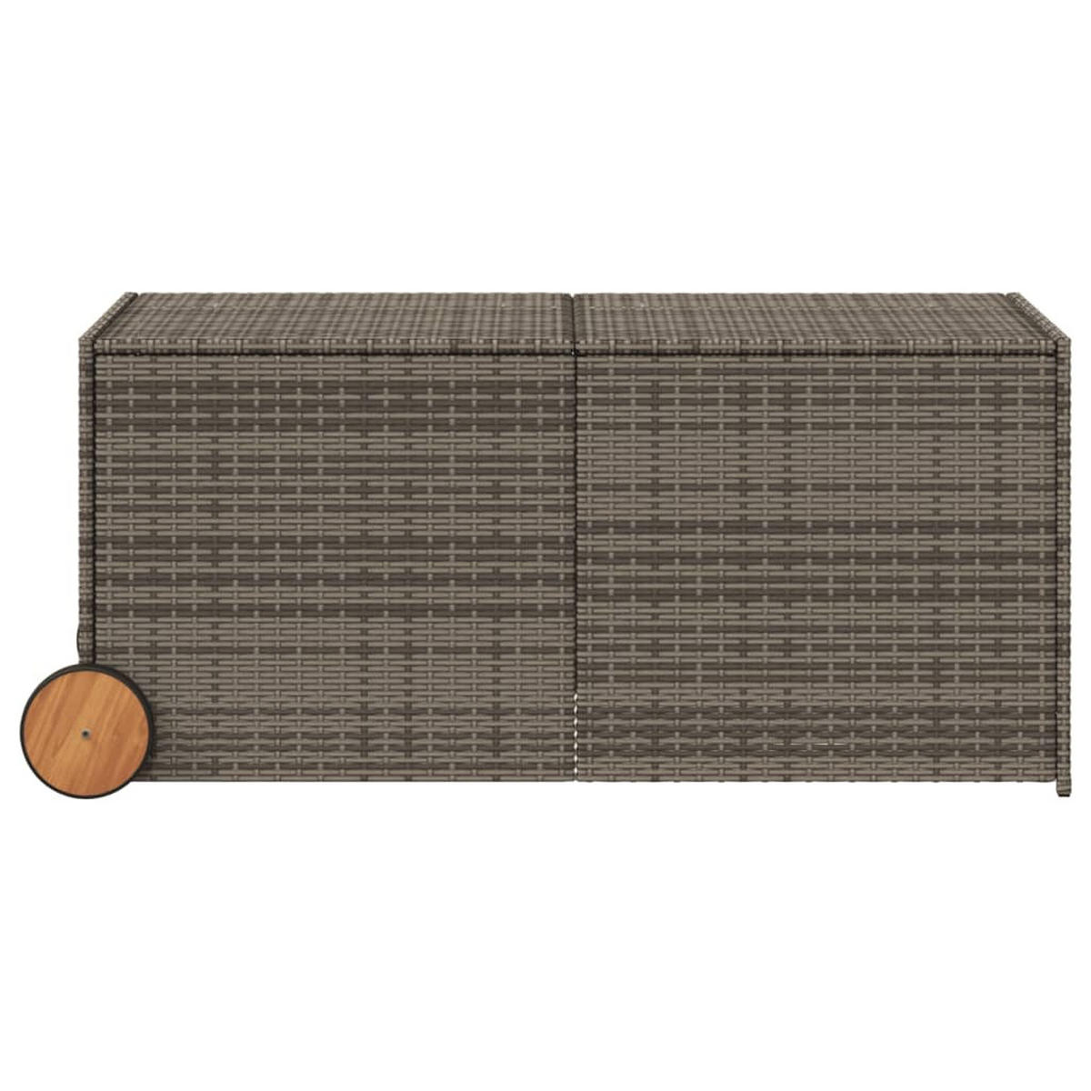 GARTENTRUHE mit Rollen Grau 283L Poly Rattan - Grau, Kunststoff (127/102/55cm) - furnicato