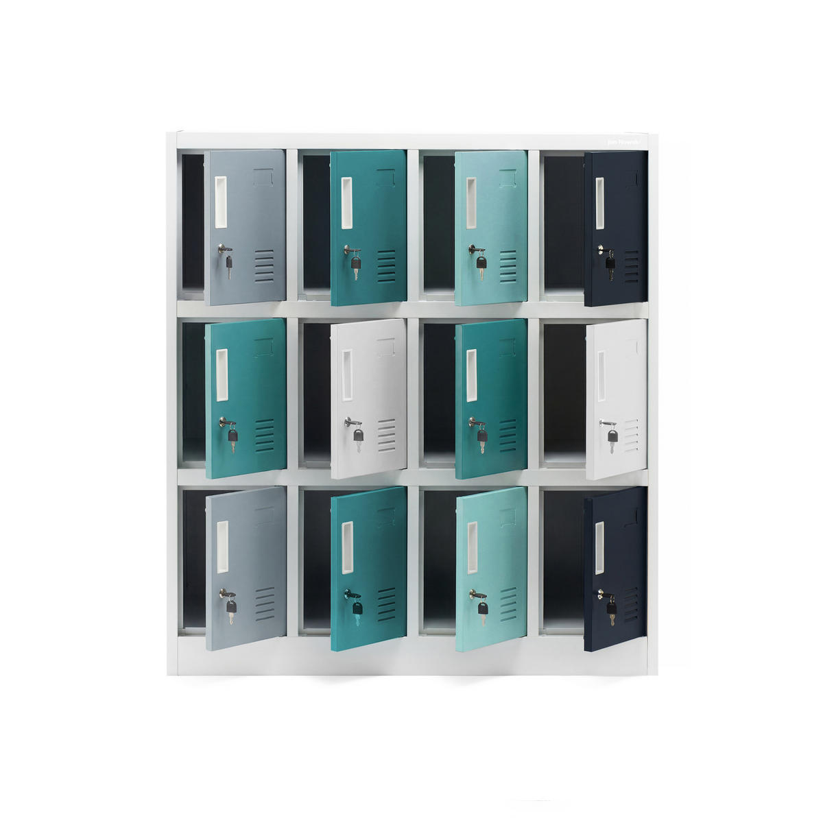 SCHLIESSFACHSCHRANK OLA 120x109x45 cm - Blaugrau, Metall (109/120/45cm) - Jan Nowak