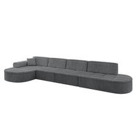 ECKSOFA Ottomane Links TARO-L3 - 413x171x79,5 cm Dunkelgrau - Dunkelgrau, Holzwerkstoff/Textil (413/171cm) - ALTDECOR