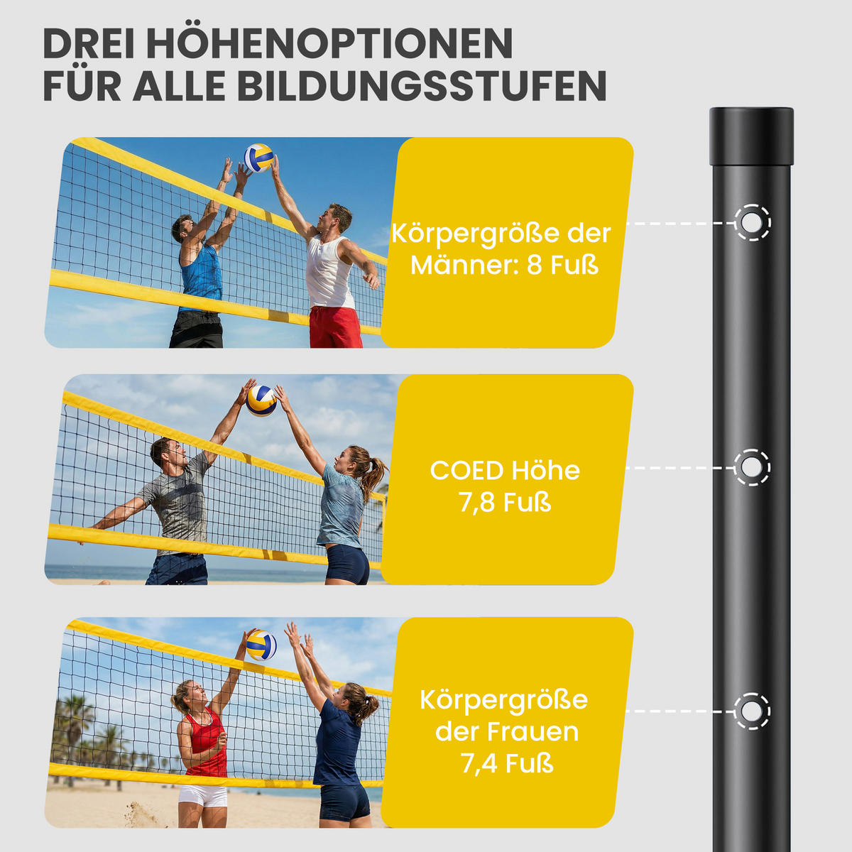 SADA na badmintonová síť, ocel, nylon, černá - černá, kov (100/950cm) - SPORTNOW