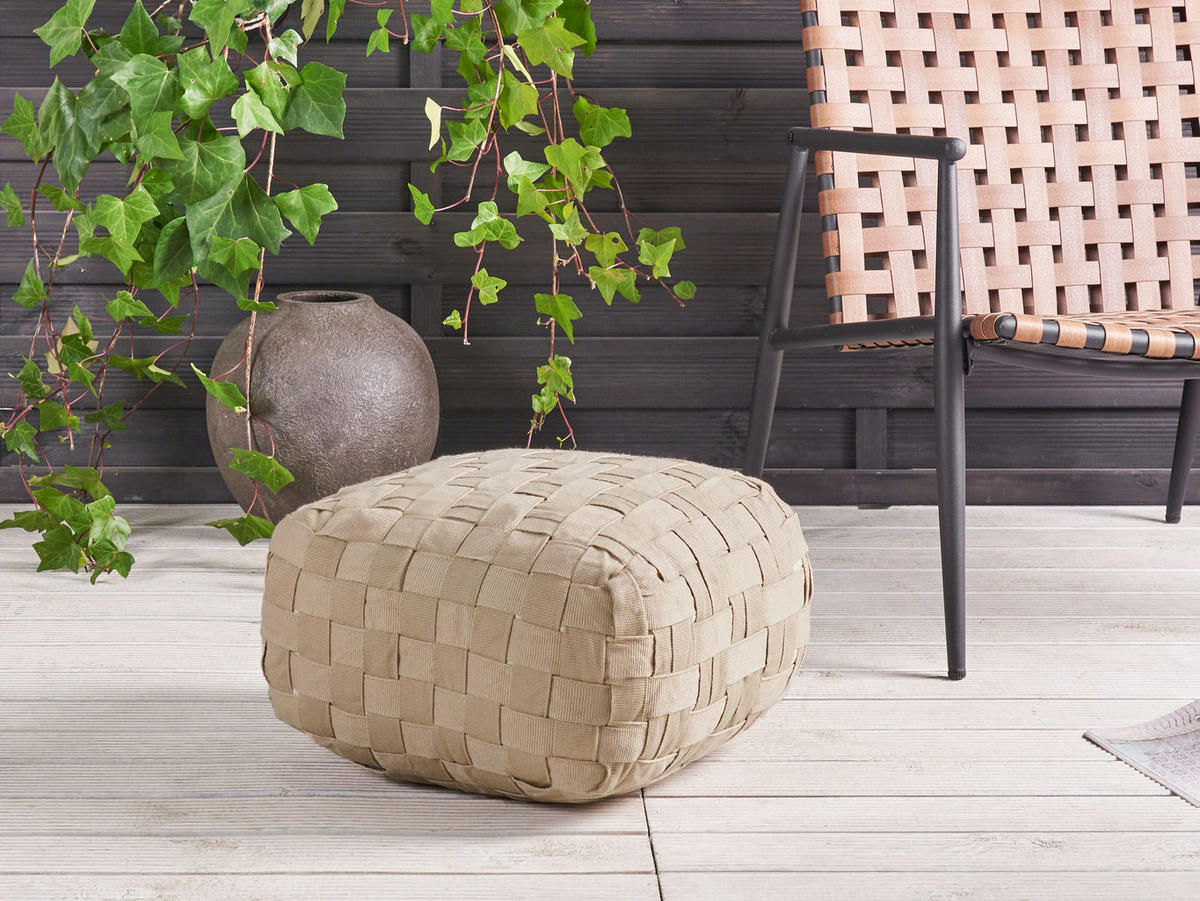 POUF Beige Bodla - Beige, Kunststoff (50/30/50cm) - Beliani