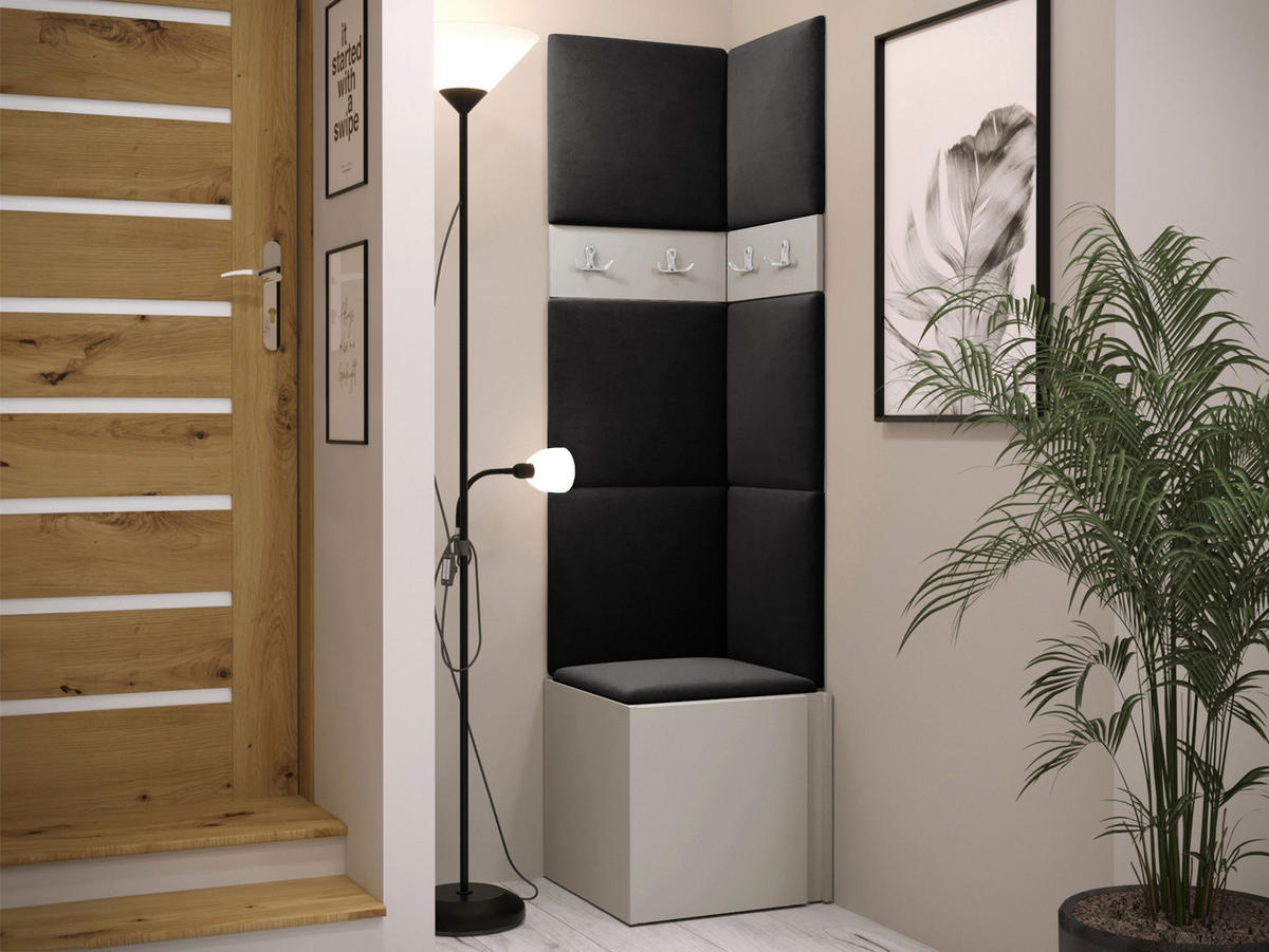 GARDEROBEN-SET Orion XXI - Kaschmir/Anthrazit, Holzwerkstoff/Kunststoff (42/186/46cm) - MIRJAN24