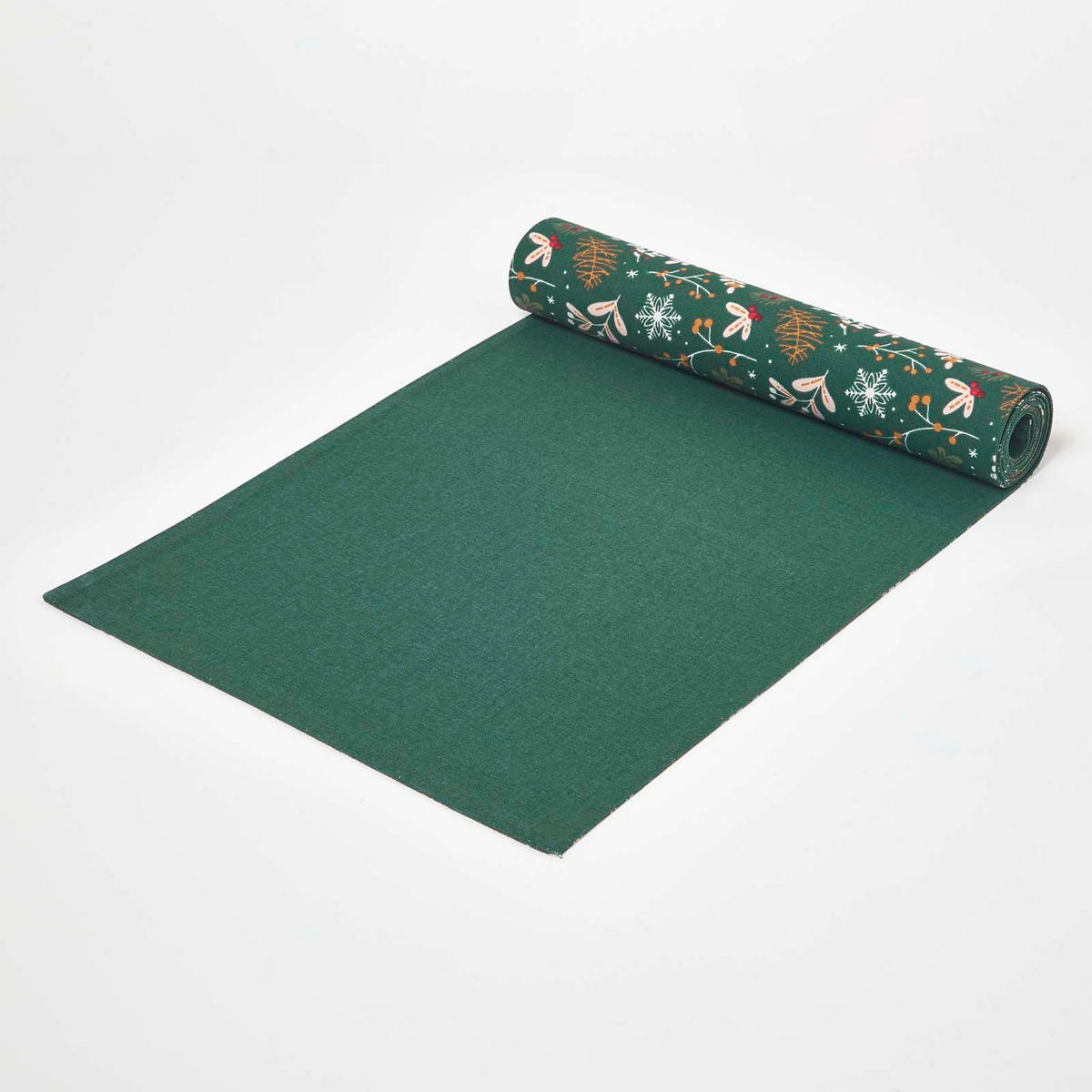 TISCHLÄUFER Weihnachten – Weihnachtswald grün, 35/250 cm, 100% Baumwolle - Grün, Textil (35/250cm) - Homescapes