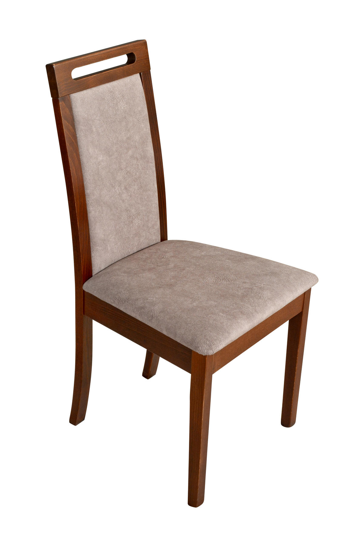 ESSZIMMERSTUHL - Set 4x Roma 6, nussbaum, dora 22  - Beige/Nussbaumfarben, Holz (45/96/41cm) - Leaf Design