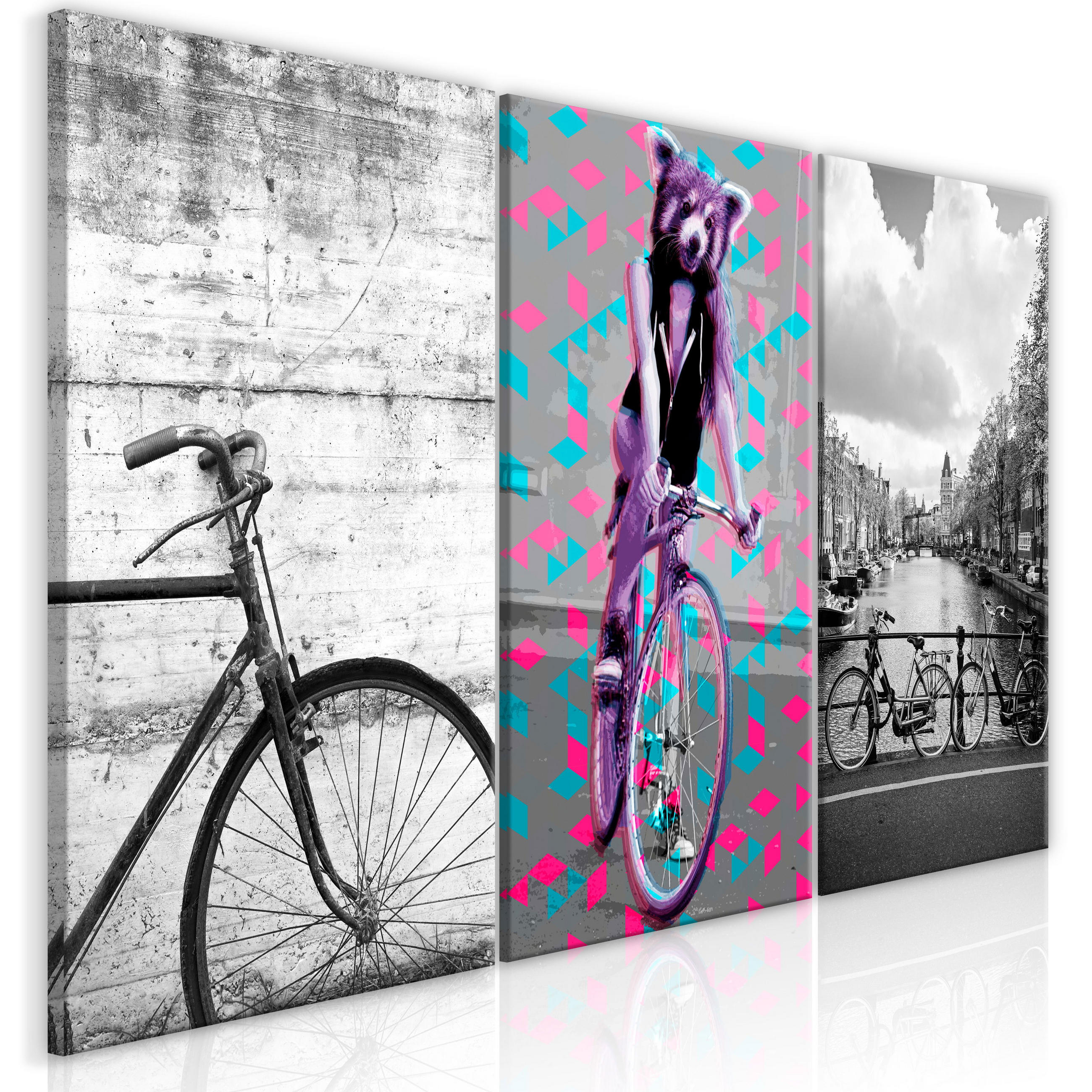 KUNSTDRUCK Schwarz-Weiß 60/30 cm - Blau/Schwarz, Textil (60/30cm) - KUNSTLOFT