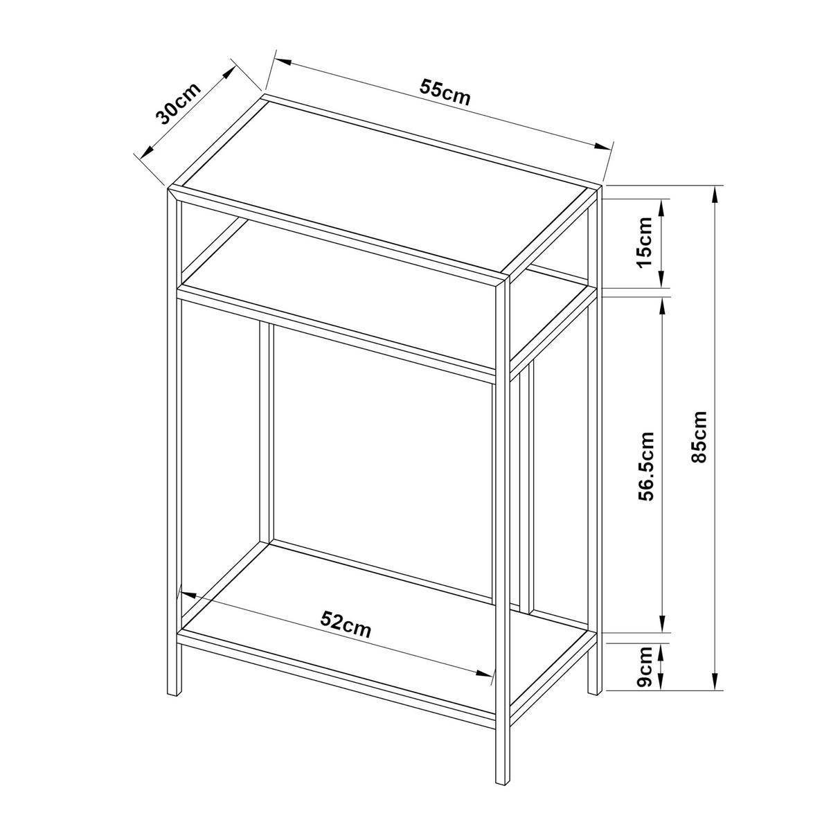 KONSOLENTISCH Kumlinge - Weiß, Metall (30/55/85cm) - [en.casa]