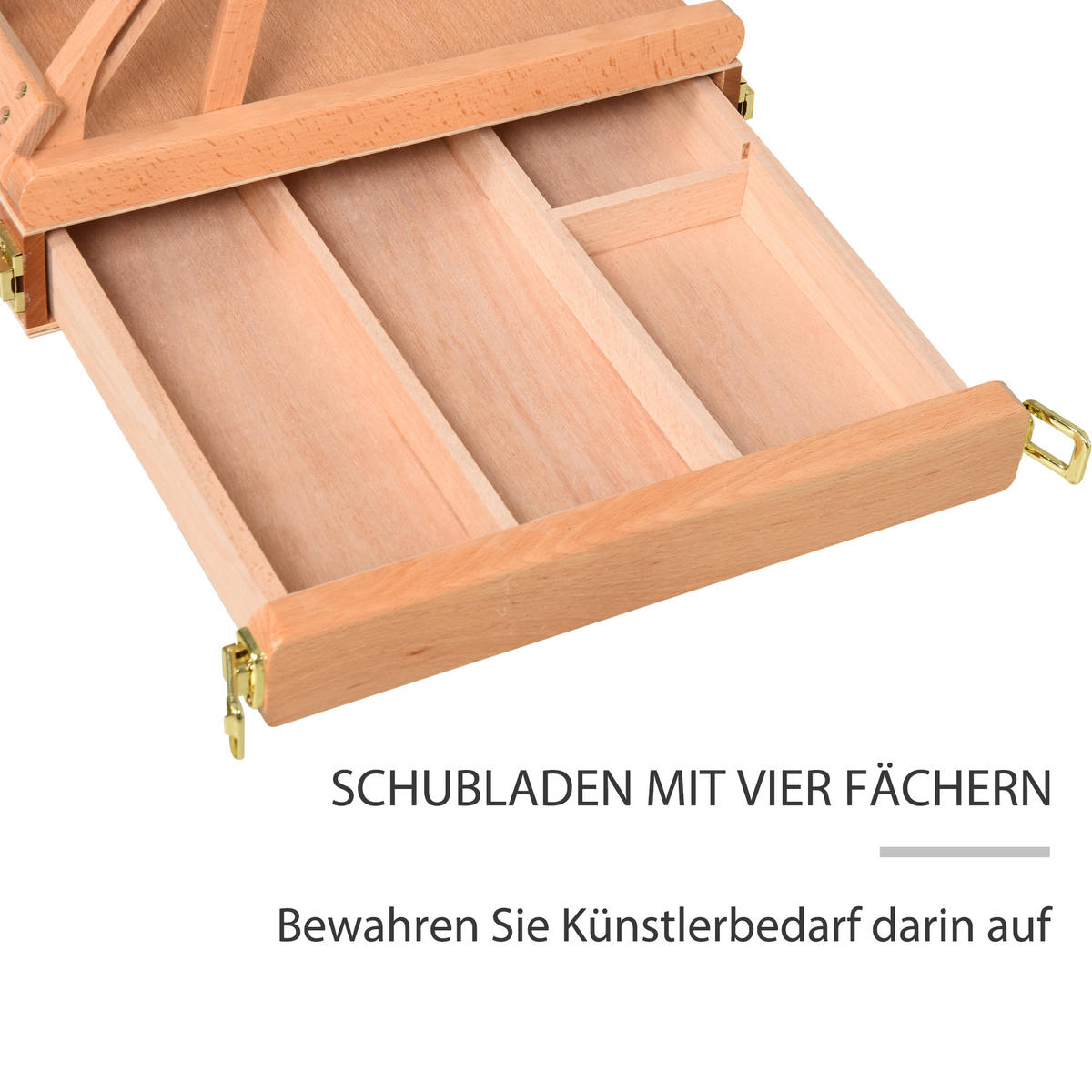 STAFFELEI Buchenholz Natur - Naturfarben, Holz (36/12.5/42cm) - HOMCOM