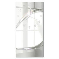 WANDUHR 30x60 cm - Rosen - Weiß, Glas (30/60/0.4cm) - TULUP