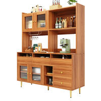 HOCHSCHRANK aus MDF in Walnussbraun mit Changhong-Glastür und Weinregal, 145/39/171 cm, Walnussbraun - Walnussfarben, Holzwerkstoff (39/171/145cm) - Redom